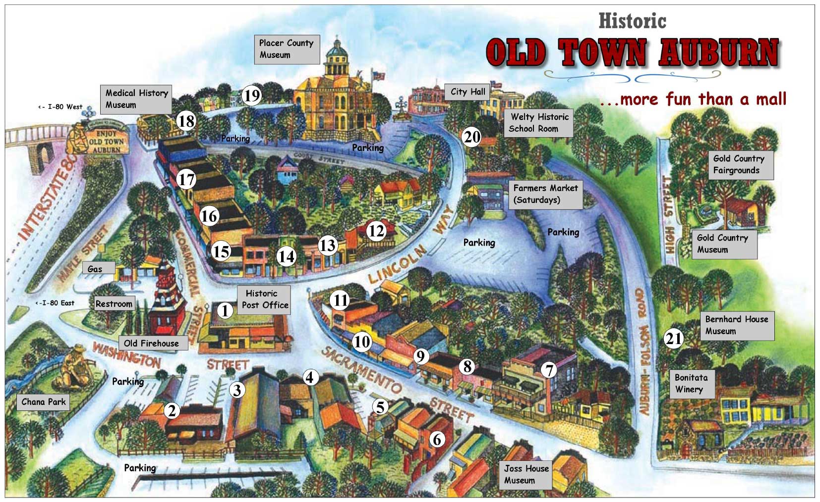 Walking Map Old Town Auburn