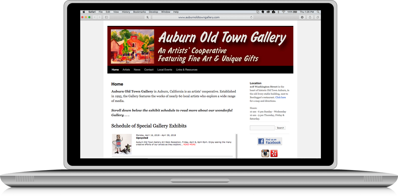 Auburn Old Town Gallery website